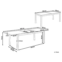 Avis Beliani Table de jardin Matériaux synthétiques Gris foncé SKALOMA