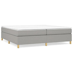 vidaXL Sommier à lattes de lit avec matelas Gris clair 200x200cm Tissu