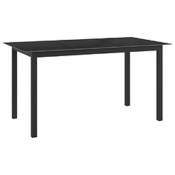 Maison Chic Table de jardin | Table d'extérieur Noir 150x90x74 cm Aluminium et verre -GKD61481