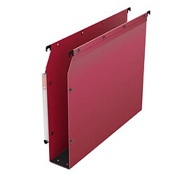 Dossier suspendu plastique volet d'agrafage L'Oblique AZ fond 8 cm pour armoire - rouge - Lot de 10