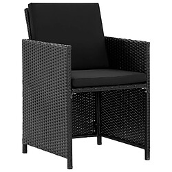 Avis Maison Chic Salon de jardin 9 pcs + coussins - Mobilier/Meubles de jardin - Table et chaises d'extérieur Résine tressée Noir -MN92525