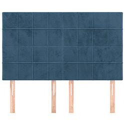 Avis Maison Chic Lot de 4 Têtes de lit design pour chambre - Décoration de lit Bleu foncé 72x5x78/88 cm Velours -MN56586