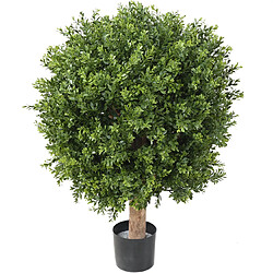 Pegane Plante artificielle haute gamme Spécial extérieur / Buis boule UV artificiel,coloris vert - Dim : H.100 x D.82 cm