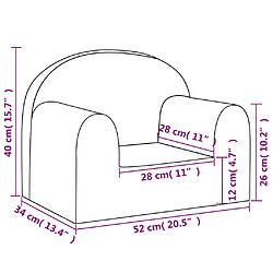 vidaXL Canapé pour enfants crème peluche douce pas cher