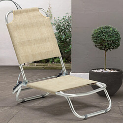 Beach And Garden Design Chaise transat de plage pliante piscine aluminium Tropical, Couleur: Beige