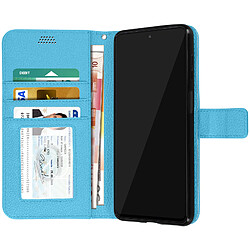 Acheter Avizar Housse Samsung Galaxy M52 5G Aspect Grainé Clapet Portefeuille Stand Vidéo Bleu