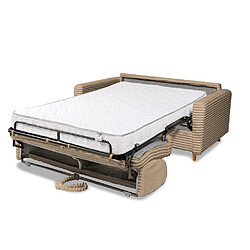 Inside 75 Canapé VIRGOLA convertible express matelas 16 cm sommier lattes 160 cm velours ambience dune pas cher