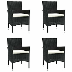 Acheter Maison Chic Mobilier à dîner 5 pcs de jardin avec coussins - Ensemble table et chaises d'extérieur - Salon/Mobilier de jardin classique Noir Résine tressée -MN27653