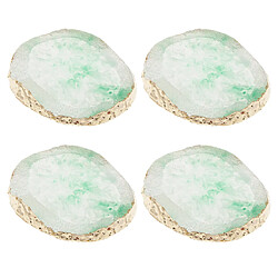 4x imitation agate nail art palette boisson dessous de verre tasse mat décors vert