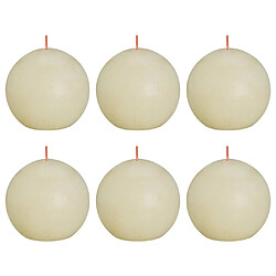 Bolsius Bougies boule rustiques Shine 6 pcs 76x71 mm Perle douce