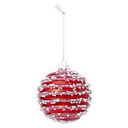 Boule de Noël en Verre Perles 9cm Rouge