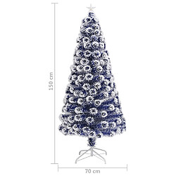 vidaXL Arbre de Noël artificiel pré-éclairé blanc/bleu fibre optique pas cher