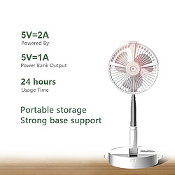 Avis Universal Portable télescopique fan USB ventilateur rechargeable refroidisseur d'air humidification/veilleuse/téléphone portable porte bureau pliable mini fan |