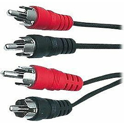 PremiumCord Câble Cinch 5m, 2x fiche RCA Cinch vers 2x fiche RCA Cinch, câble de connexion audio vidéo, stéréo, pour TV, téléphones portables, MP3, HiFi, couleur noir