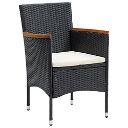 Acheter Maison Chic Mobilier à dîner 7 pcs de jardin avec coussins - Ensemble table et chaises d'extérieur - Salon/Mobilier de jardin classique Résine tressée Noir -MN75351