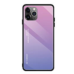 Wewoo Coque Rigide Etui en verre de couleur dégradé pour iPhone 11 Pro violet clair