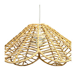 Avis SUSPENSION LUMINAIRE LUSTRE SUSPENSION TULIPE EN RAPHIA - Diamètre 59cm X Hauteur 27cm LAMPE LUMINAIRE PLAFONNIER+Natural Living