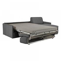 Inside 75 Canapé d'angle SUN convertible EXPRESS 120cm microfibre gris graphite matelas épaisseur 16cm pas cher