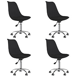 vidaXL Chaises pivotantes à manger lot de 4 Noir Tissu