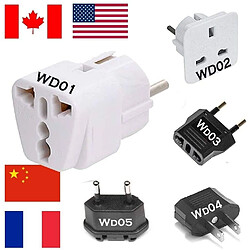 Adaptateur secteur de voyage WD03 Chine, USA vers FR