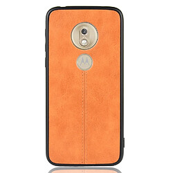 Wewoo Coque Pour Motorola Moto G7 Power Shockproof Sewing Cow Pattern Skin PC + PU + TPU Case Orange