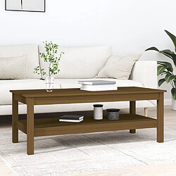 ComfortXL Table Basse Marron Miel 110x50x40 Cm Bois Massif De Pin