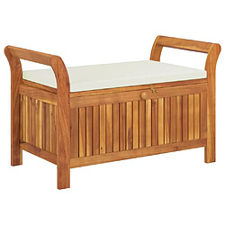 Maison Chic Banc de rangement | Meuble de rangement d'Entrée | Coffres d'Intérieur de jardin avec coussin 91 cm Bois d'acacia -MN39997