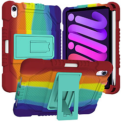 Coque en TPU motif arc-en-ciel, antichoc, anti-empreinte digitale avec porte-stylo style C pour votre iPad mini (2021)