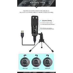 Avis Universal Condenseur USB Set de microphone avec support PC Ordinateur portable Studio Chanter Jeu Streaming