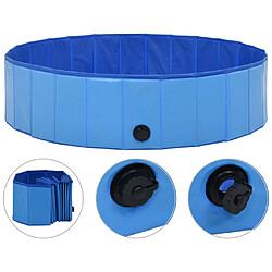 vidaXL Piscine pliable pour chiens Bleu 120x30 cm PVC