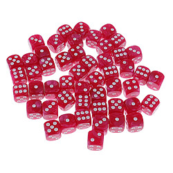 Avis 50 pièces dés à 6 faces dés numérique dés parti bar jeu de cartes accessoires rose rouge