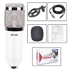 Acheter Wewoo Microphone à condensateur filaire de 3,5 mm pour studio d'enregistrement avec amortisseur de chocs, compatible PC / Mac diffusion en direct, KTV, etc. blanc