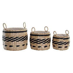 Set de basket DKD Home Decor Polyester Colonial Fibre (30 x 30 x 25 cm)