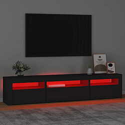 Acheter vidaXL Meuble TV avec lumières LED Noir 195x35x40 cm