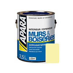 Apara Peinture intérieure couleur, acrylique satinée-2.5 litres-Coquille