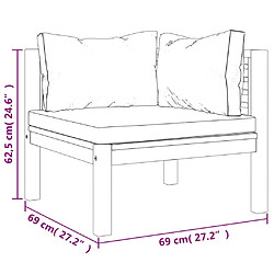 Maison Chic Canapé de jardin 2 places | Canapé Sofa d'extérieur | Fauteuil terrasse et coussin crème Bois d'acacia massif -MN11923 pas cher