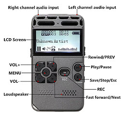 Universal Écran à cristaux liquides rechargeable portable de 8 Go, magnétophone, lecteur MP3, mini enregistreur d'enregistrements sonores (8 Go) pas cher