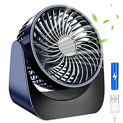 Ventilateur de Bureau, Mini Ventilateur USB Silencieux Alimenté par Batterie, petit Ventilateur de Table Silencieux à 3 Vitesses Rechargeable, ventilateur de Refroidissement Portable à Rotation de 360 Degrés pour