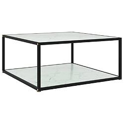 vidaXL Table basse Blanc 80x80x35 cm Verre trempé