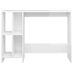 Avis Maison Chic Bureau d'ordinateur solide,Table de travail portable Blanc brillant 102,5x35x75 cm -GKD53646