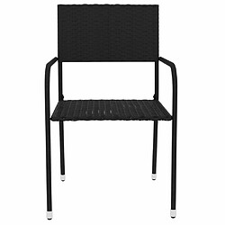 Acheter Maison Chic Mobilier à dîner 3 pcs de jardin - Ensemble table et chaises d'extérieur - Salon/Mobilier de jardin classique Résine tressée Noir -MN55095