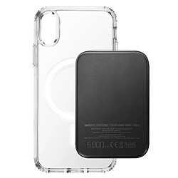 Coque Apple iPhone X et XS et Powerbank 5000 mAh Magsafe Swissten Transparent