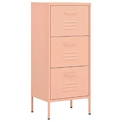 vidaXL Armoire de rangement Rose 42,5x35x101,5 cm Acier