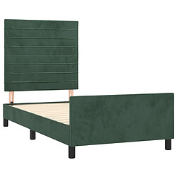 Acheter Maison Chic Lit adulte - Cadre Structure de lit avec tête de lit Contemporain Vert foncé 100x200 cm Velours -MN66810