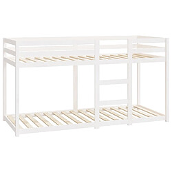 Avis vidaXL Lit superposé sans matelas blanc 80x200 cm bois de pin massif