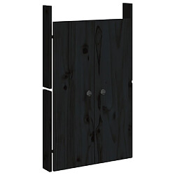 vidaXL Portes de cuisine d'extérieur noir 50x9x82cm bois de pin massif