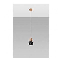 Luminaire Center Suspension Qubic Dome Bois,béton Noir,bois naturel 1 ampoule 120cm