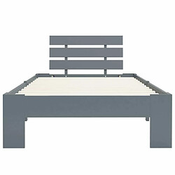 Avis Maison Chic Lit adulte - Lit simple Cadre de lit,Structure du lit Contemporain Gris Bois de pin massif 90 x 200 cm -MN72439