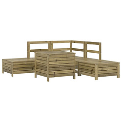 vidaXL Salon de jardin 6 pcs bois de pin imprégné