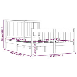vidaXL Cadre de lit sans matelas bois massif pas cher